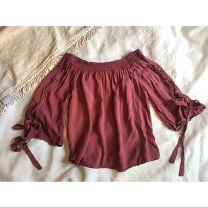 Off the shoulder rose blouse